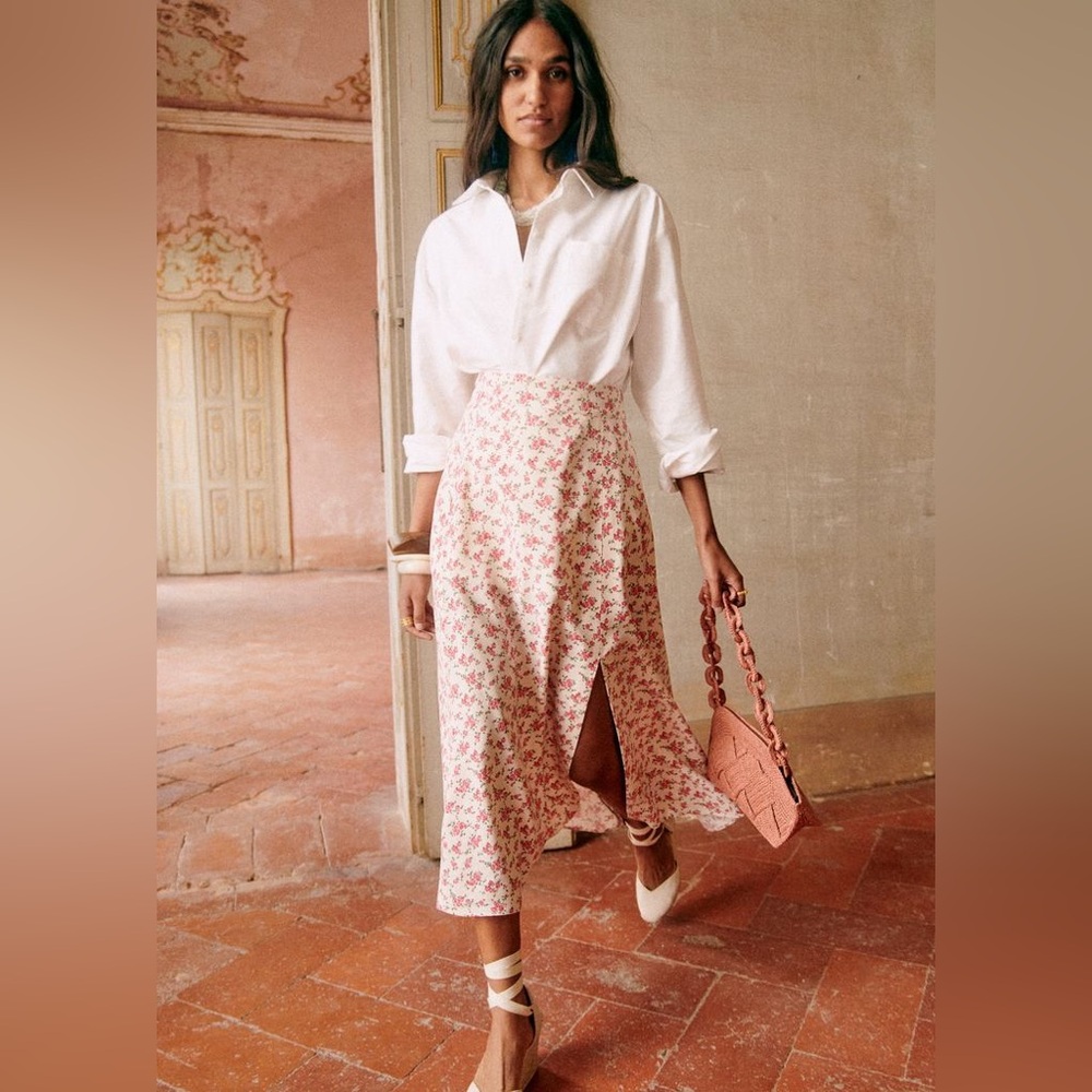 Sezane Tabata Skirt 34 Rosa print